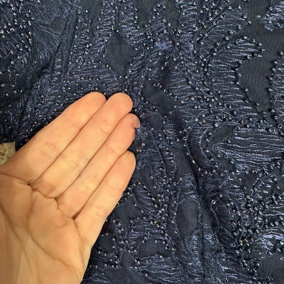 JS Collections‎ Celia Mermaid Gown Size 8 Dress Navy Beaded Wedding Formal NEW - Picture 5 of 16